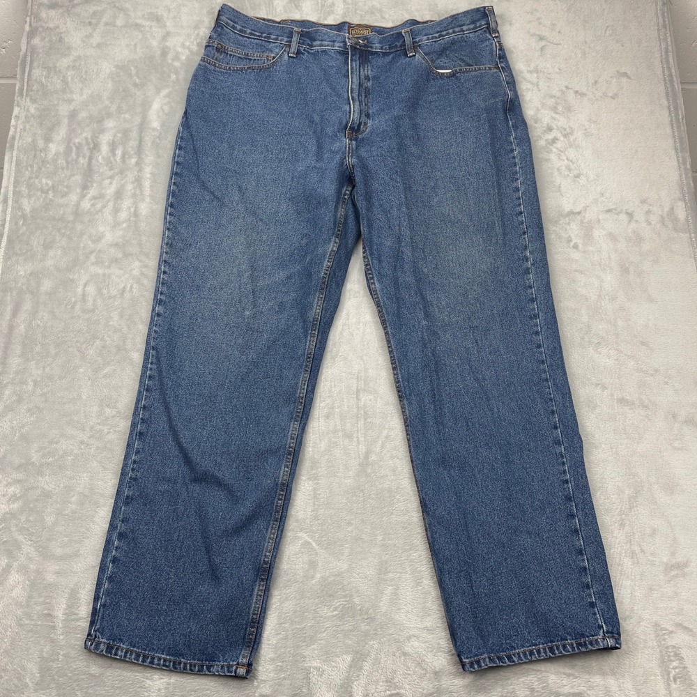 Schmidt Jeans Mens 42x34 Blue Denim Medium‎ Wash High Rise Straight Leg Preppy